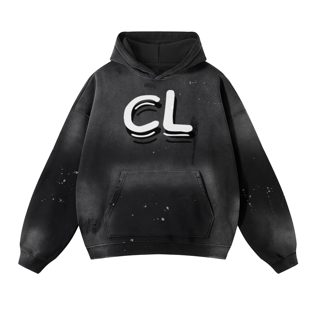 Vintage Wash Frayed Fleece Hoodie