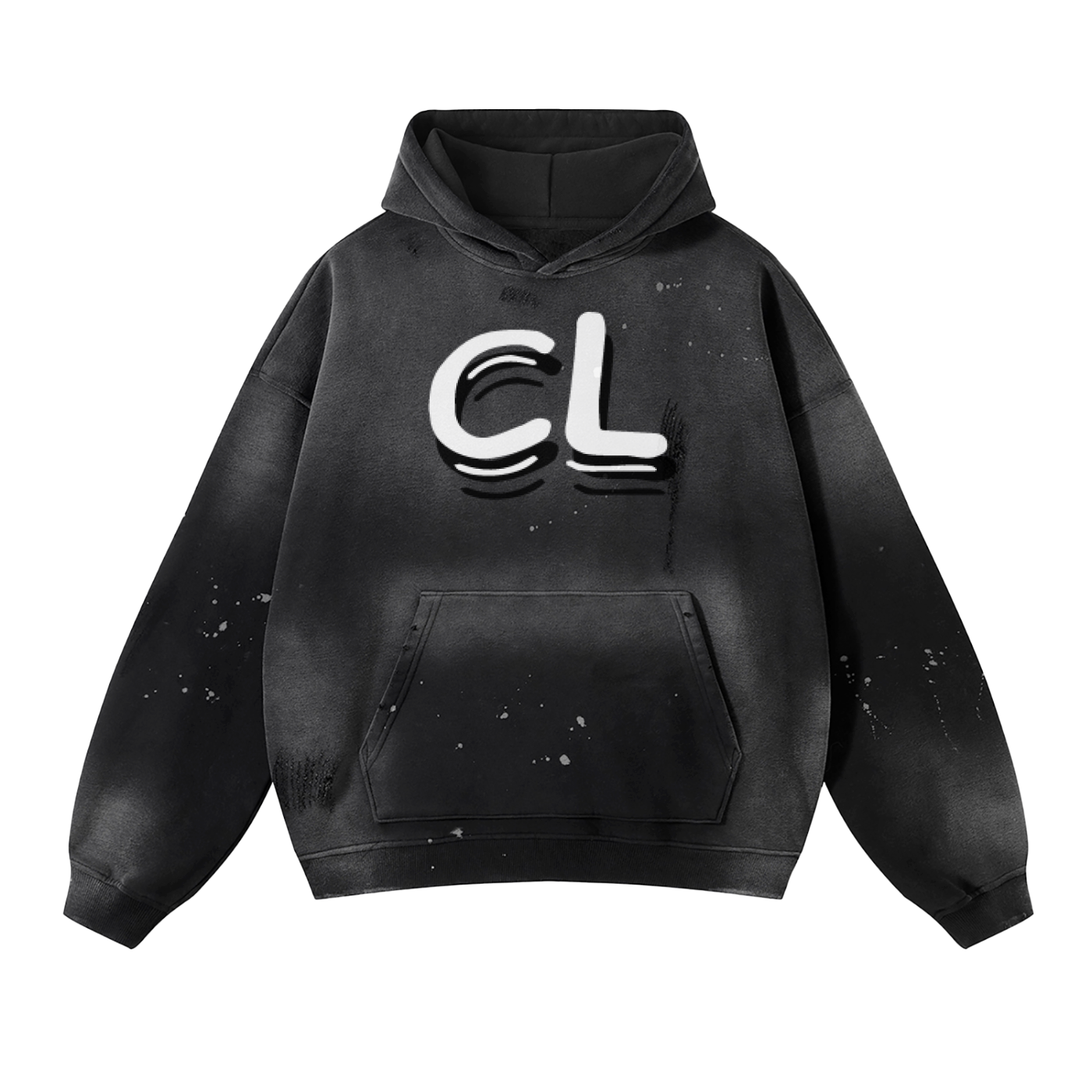 Vintage Wash Frayed Fleece Hoodie