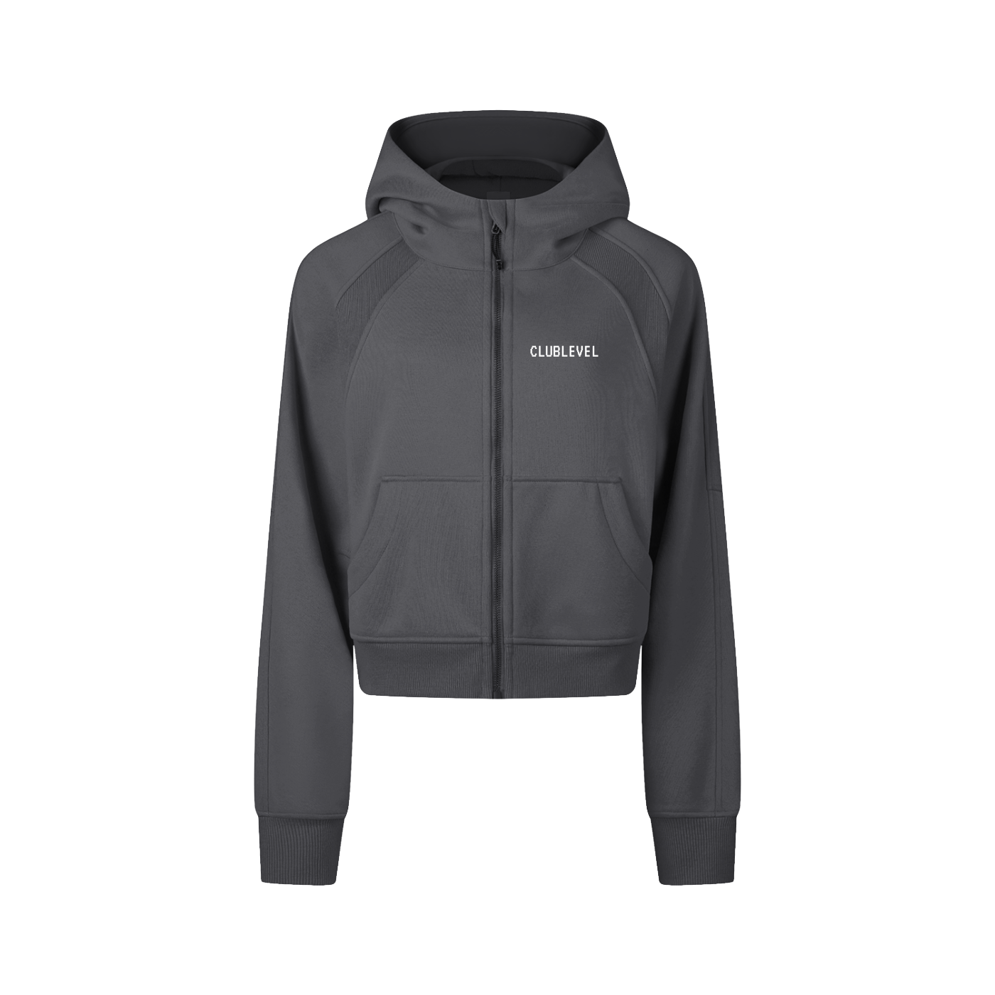 Cropped Zip-Through Hoodie