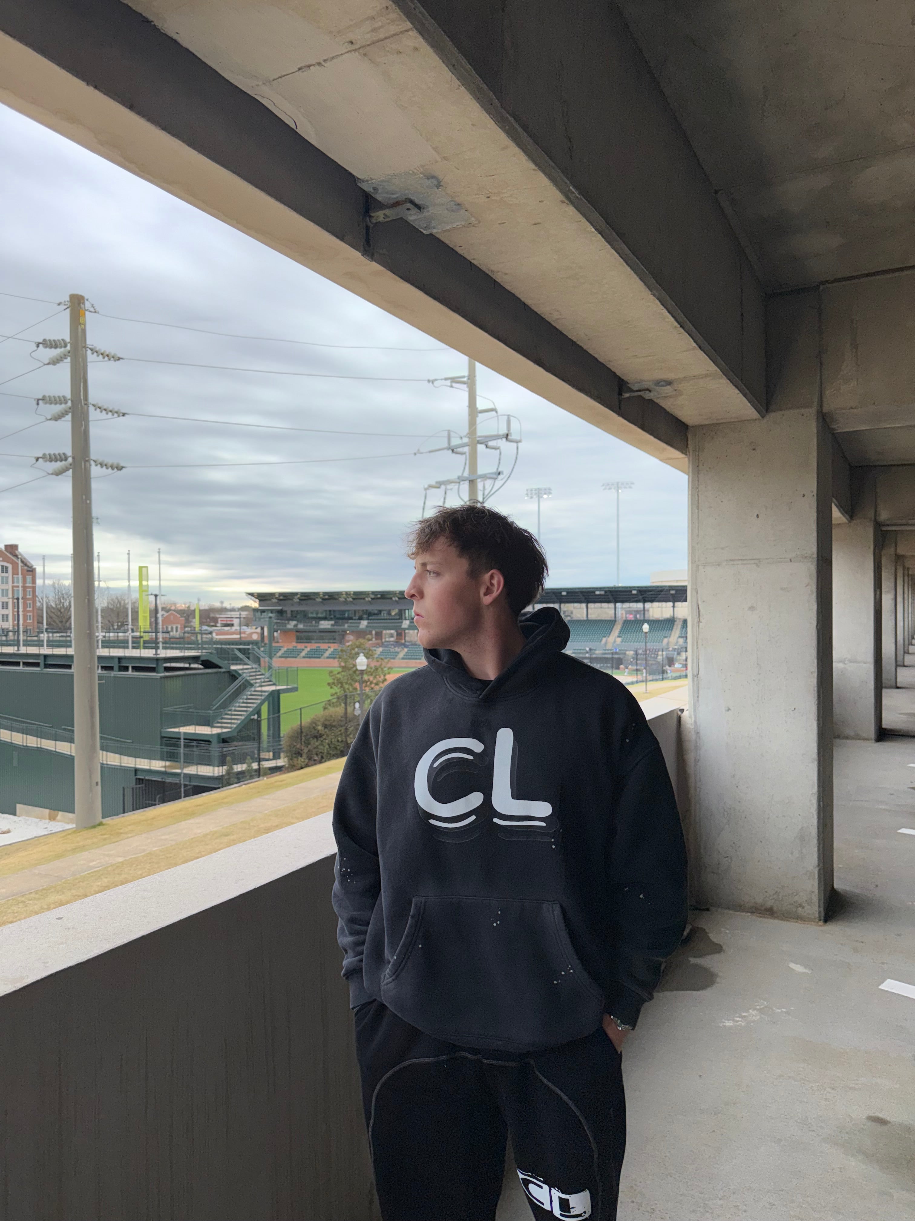 Vintage Wash Frayed Fleece Hoodie