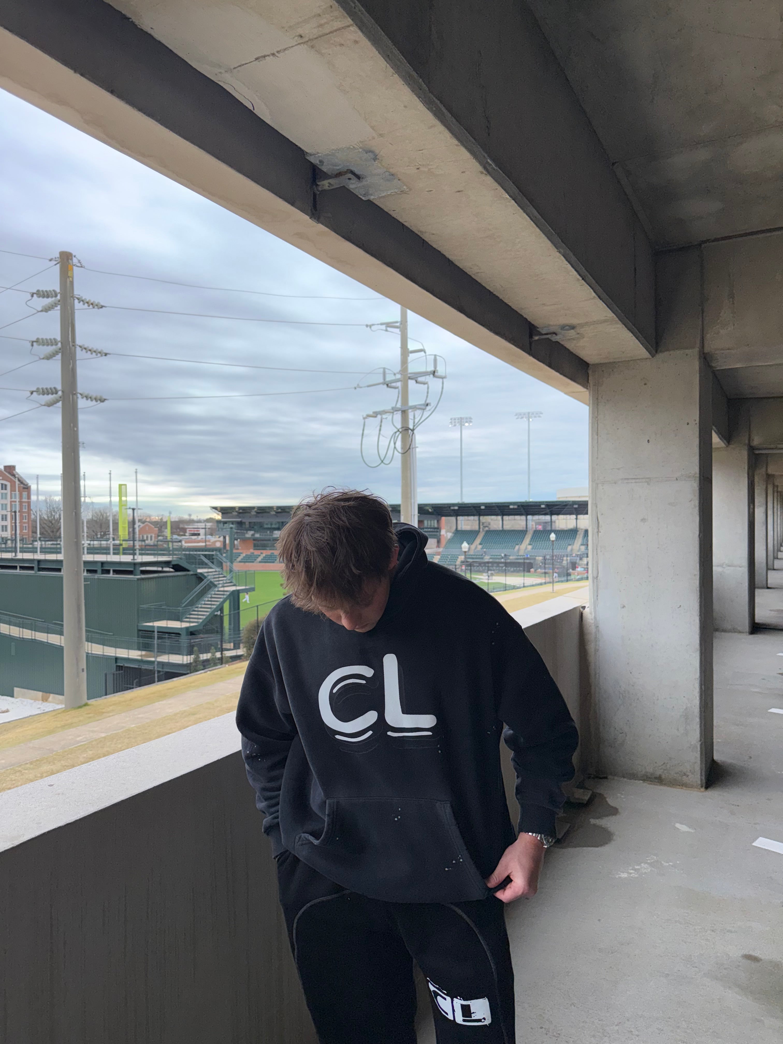 Vintage Wash Frayed Fleece Hoodie