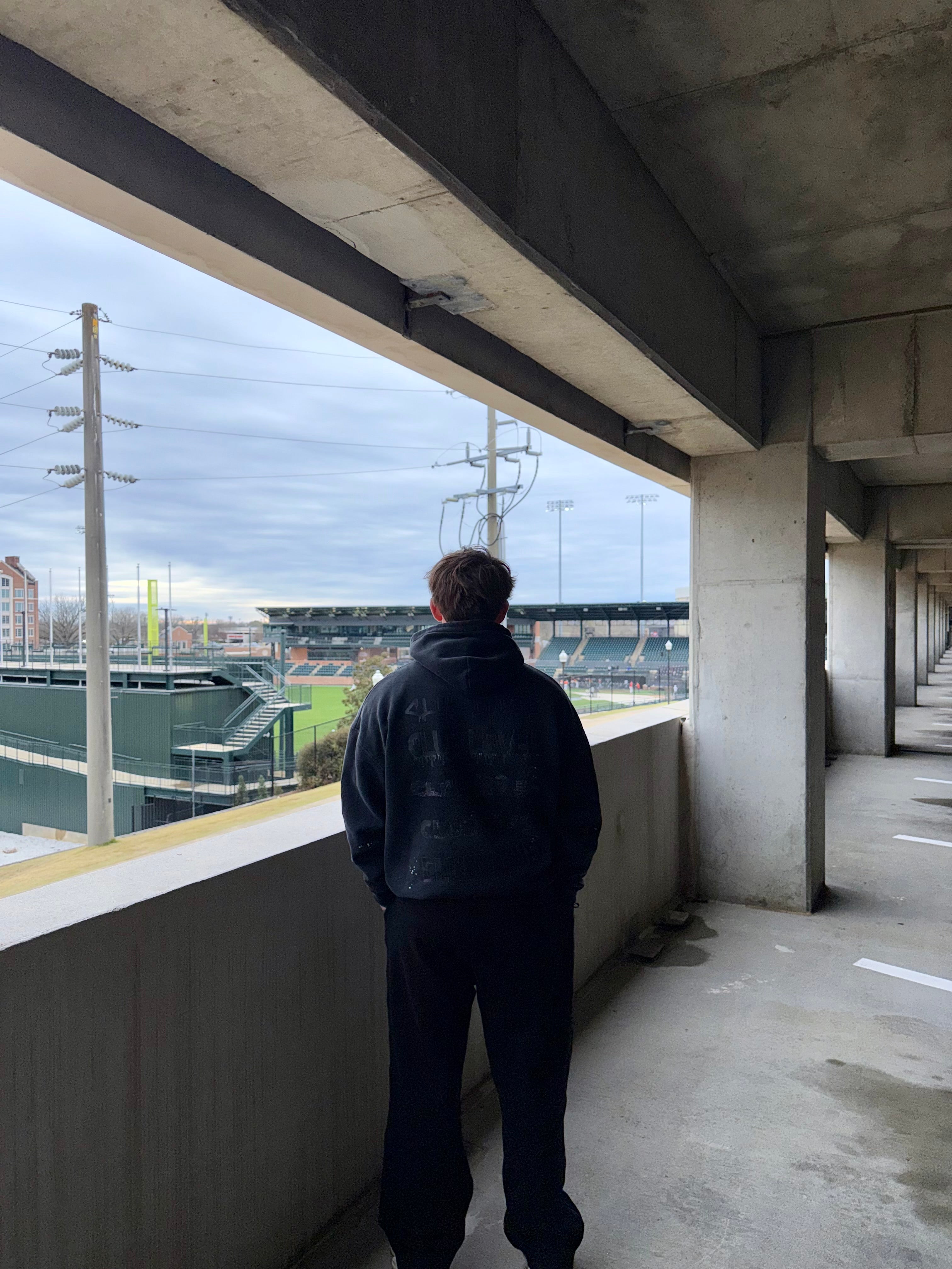 Vintage Wash Frayed Fleece Hoodie